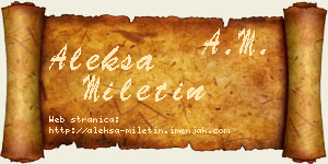 Aleksa Miletin vizit kartica